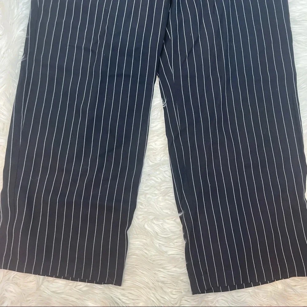 NWOT Eileen Fisher Pinstripe Crop Wide Leg Pant Indigo Casual Women’s Medium - Picture 4 of 13